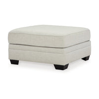 Hunter Oversized Ottoman, Dove Gray Polyester, Black, 36 Inch Square -BM331831
