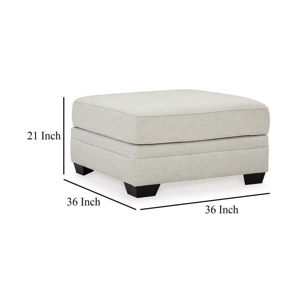 Hunter Oversized Ottoman, Dove Gray Polyester, Black, 36 Inch Square -BM331831