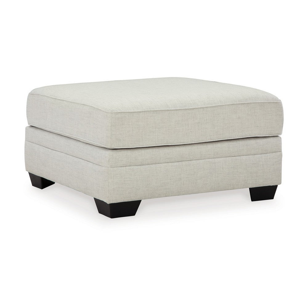 Hunter Oversized Ottoman, Dove Gray Polyester, Black, 36 Inch Square -BM331831