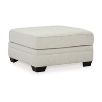 Hunter Oversized Ottoman, Dove Gray Polyester, Black, 36 Inch Square -BM331831