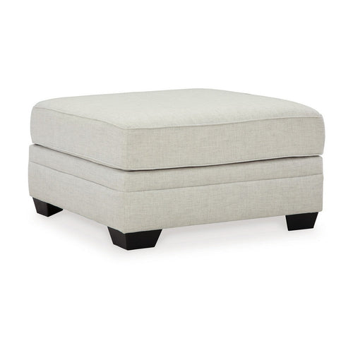 Hunter Oversized Ottoman, Dove Gray Polyester, Black, 36 Inch Square -BM331831