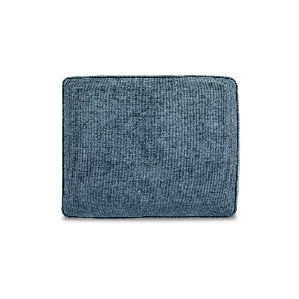 Caten Ottoman, Azure Blue Polyester, Black Low Profile Legs, 30 Inch -BM331834