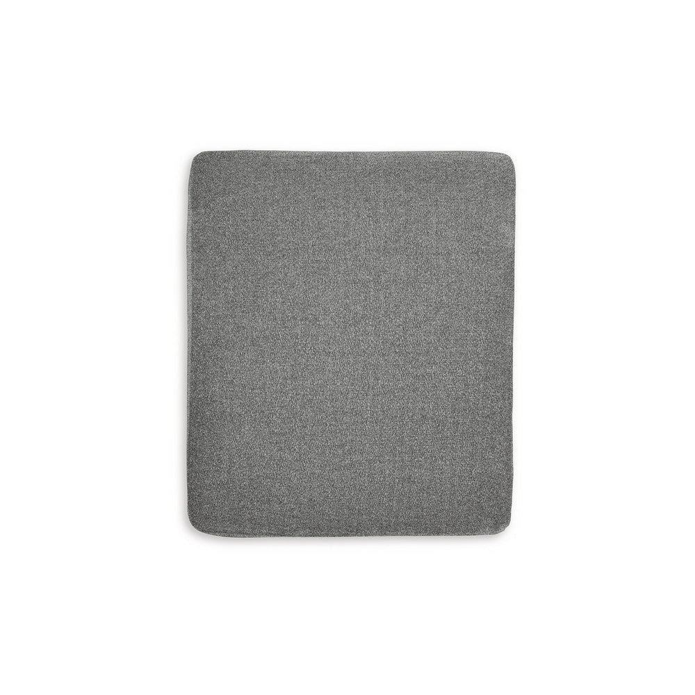 Haez Ottoman, Charcoal Gray Polyester, Tapered Black Legs, 30 Inch -BM331837