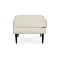 Haez Ottoman, Sandstone Ivory Polyester, Tapered Black Legs, 30 Inch -BM331838