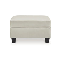 Geno Ottoman, Modern Coconut Beige Leather and Faux Leather, 33 Inch -BM331858