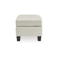 Geno Ottoman, Modern Coconut Beige Leather and Faux Leather, 33 Inch -BM331858