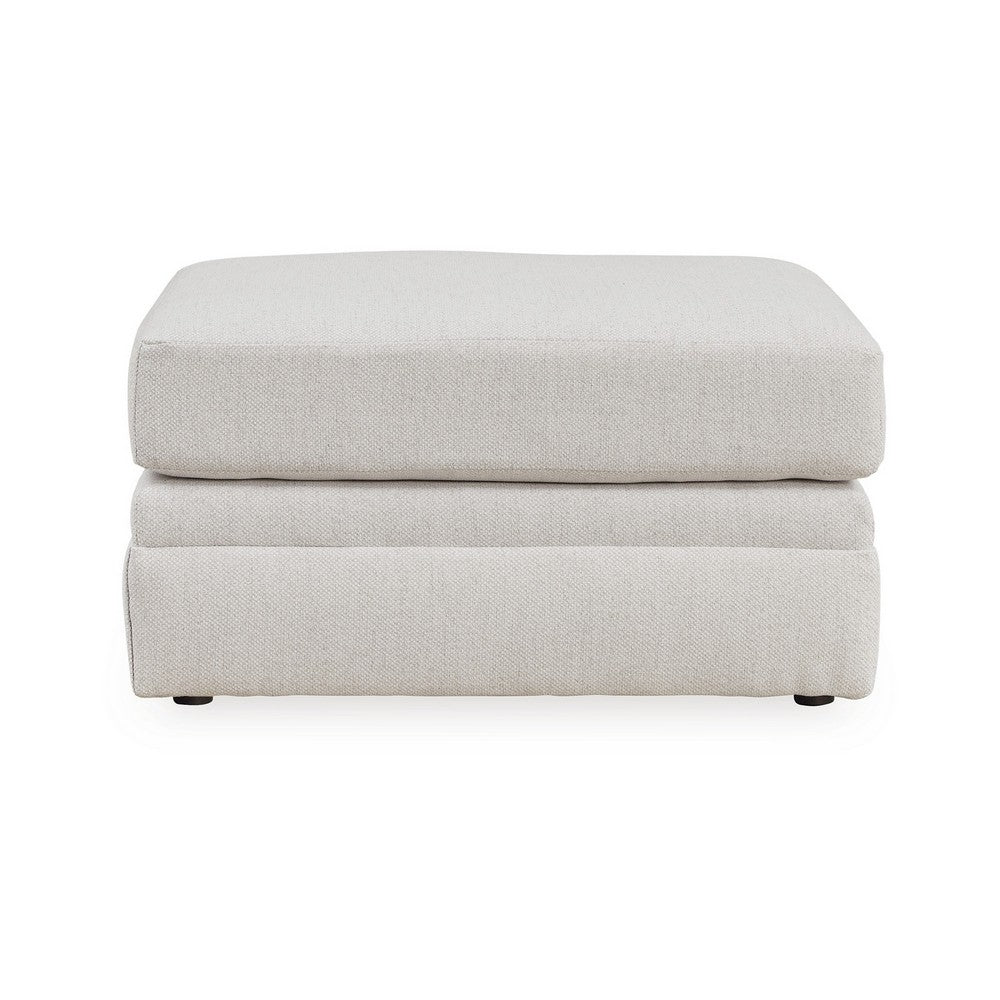 Maite Ottoman, Modern Chalk Gray Polyester, Soft Cushions, 34 Inch -BM331861