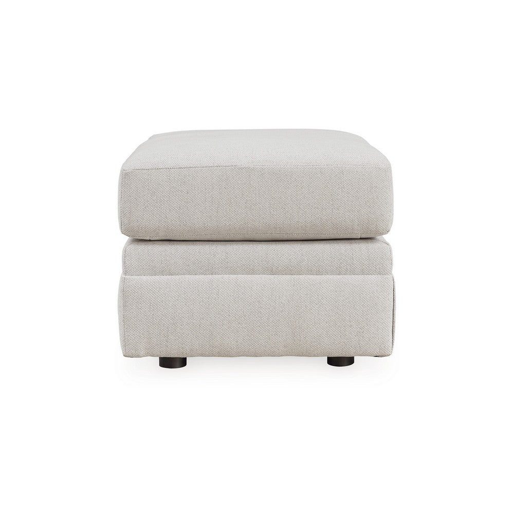 Maite Ottoman, Modern Chalk Gray Polyester, Soft Cushions, 34 Inch -BM331861