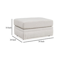 Maite Ottoman, Modern Chalk Gray Polyester, Soft Cushions, 34 Inch -BM331861