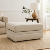 Maite Ottoman, Modern Chalk Gray Polyester, Soft Cushions, 34 Inch -BM331861