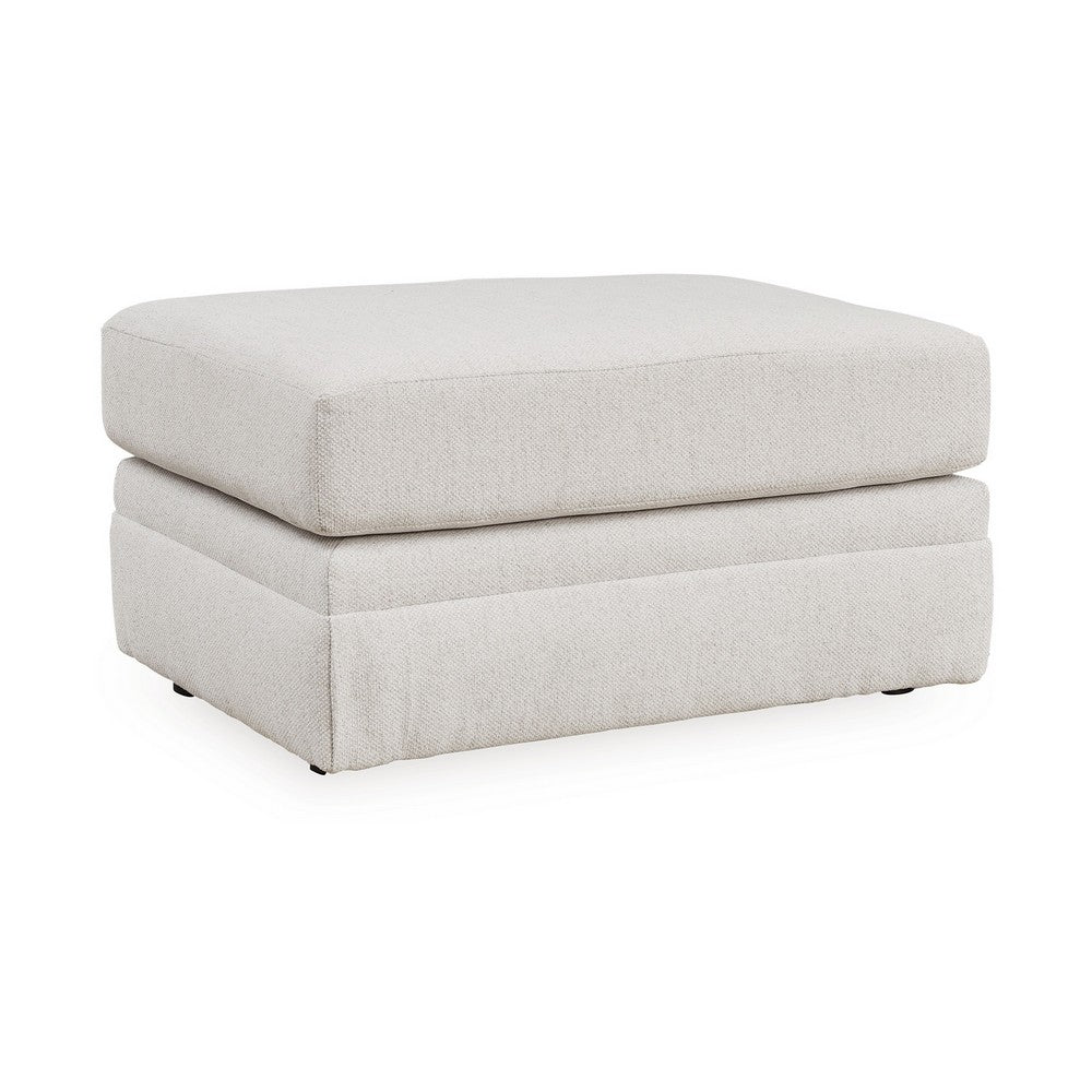 Maite Ottoman, Modern Chalk Gray Polyester, Soft Cushions, 34 Inch -BM331861