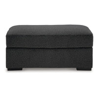 Wryen Accent Ottoman, Modern Plush Onyx Black Polyester, 44 Inch -BM331865