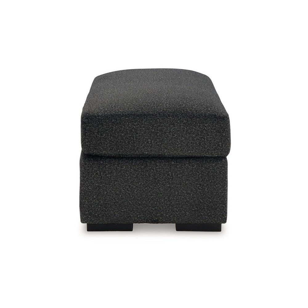 Wryen Accent Ottoman, Modern Plush Onyx Black Polyester, 44 Inch -BM331865