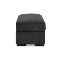 Wryen Accent Ottoman, Modern Plush Onyx Black Polyester, 44 Inch -BM331865