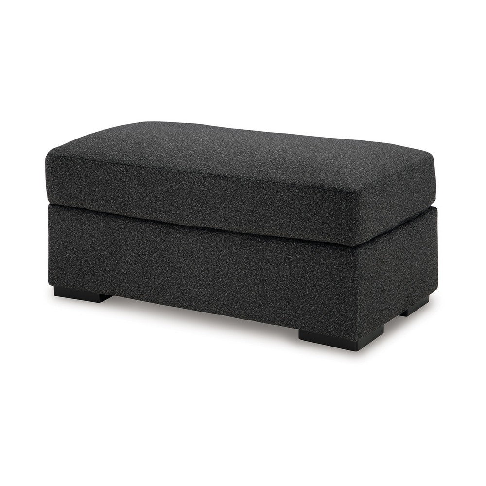 Wryen Accent Ottoman, Modern Plush Onyx Black Polyester, 44 Inch -BM331865