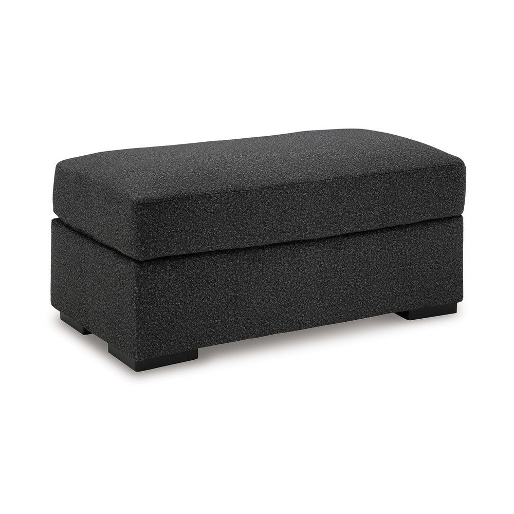 Wryen Accent Ottoman, Modern Plush Onyx Black Polyester, 44 Inch -BM331865