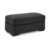 Wryen Accent Ottoman, Modern Plush Onyx Black Polyester, 44 Inch -BM331865