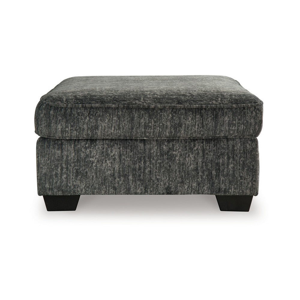 Layla Accent Ottoman, Contemporary Dark Gray Polyester, 37 Inch Square -BM331870