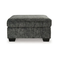 Layla Accent Ottoman, Contemporary Dark Gray Polyester, 37 Inch Square -BM331870