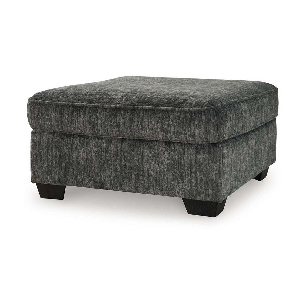 Layla Accent Ottoman, Contemporary Dark Gray Polyester, 37 Inch Square -BM331870