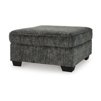 Layla Accent Ottoman, Contemporary Dark Gray Polyester, 37 Inch Square -BM331870