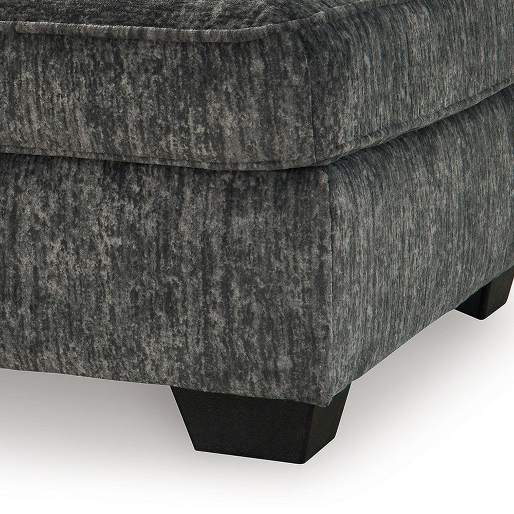 Layla Accent Ottoman, Contemporary Dark Gray Polyester, 37 Inch Square -BM331870