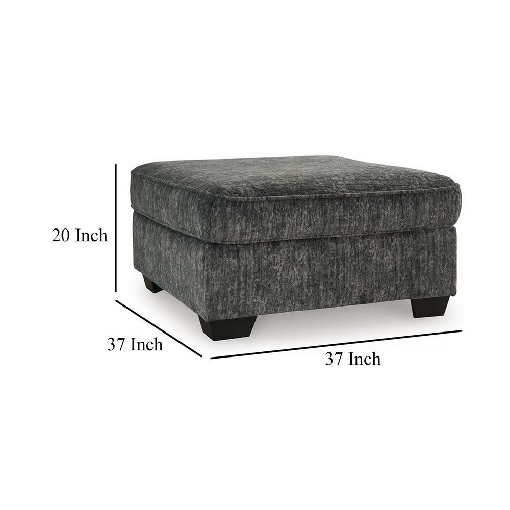 Layla Accent Ottoman, Contemporary Dark Gray Polyester, 37 Inch Square -BM331870
