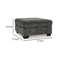 Layla Accent Ottoman, Contemporary Dark Gray Polyester, 37 Inch Square -BM331870