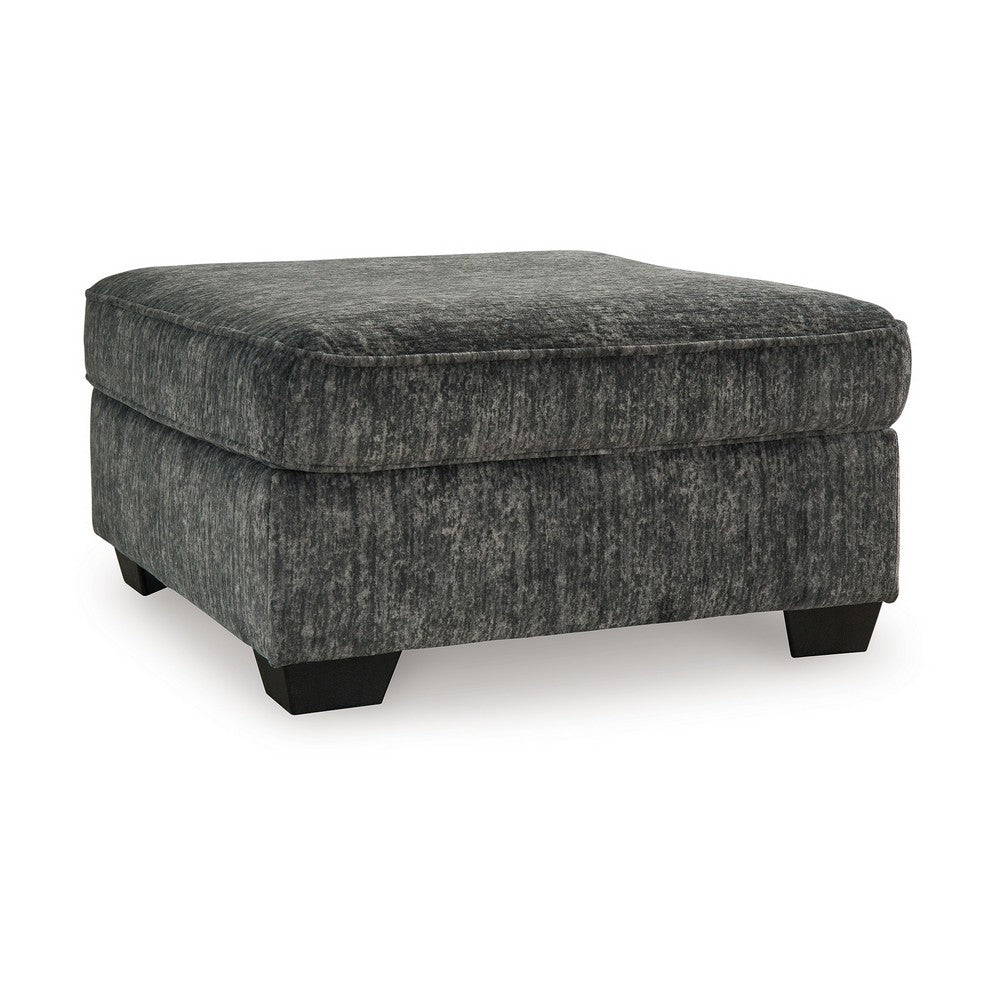 Layla Accent Ottoman, Contemporary Dark Gray Polyester, 37 Inch Square -BM331870