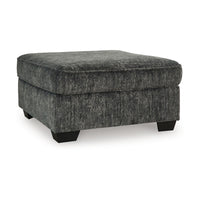 Layla Accent Ottoman, Contemporary Dark Gray Polyester, 37 Inch Square -BM331870