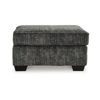 Layla Accent Ottoman, Contemporary Dark Gray Polyester, Black, 35 Inch -BM331871