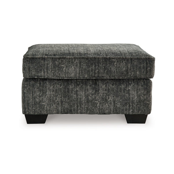Layla Accent Ottoman, Contemporary Dark Gray Polyester, Black, 35 Inch -BM331871