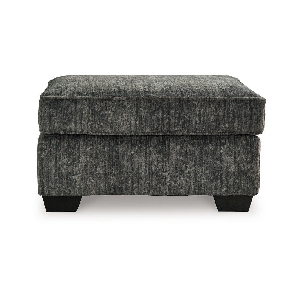 Layla Accent Ottoman, Contemporary Dark Gray Polyester, Black, 35 Inch -BM331871