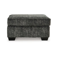 Layla Accent Ottoman, Contemporary Dark Gray Polyester, Black, 35 Inch -BM331871