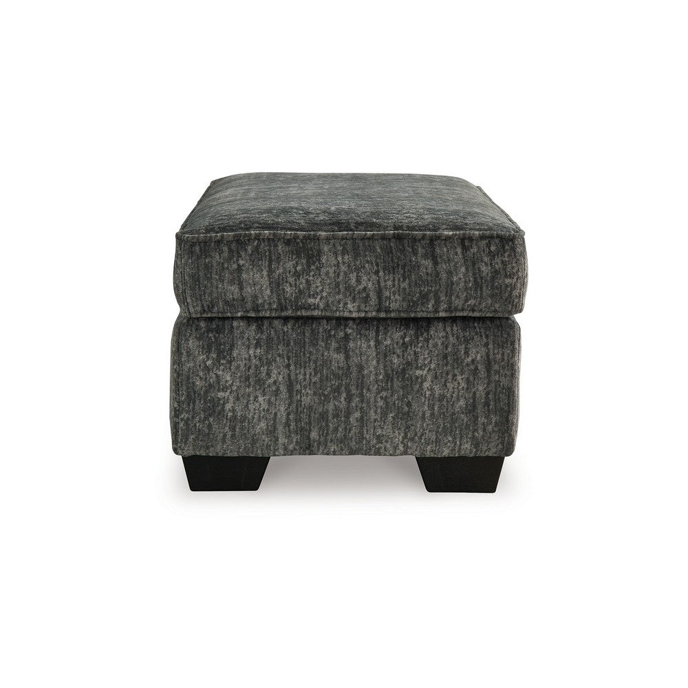 Layla Accent Ottoman, Contemporary Dark Gray Polyester, Black, 35 Inch -BM331871