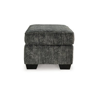 Layla Accent Ottoman, Contemporary Dark Gray Polyester, Black, 35 Inch -BM331871