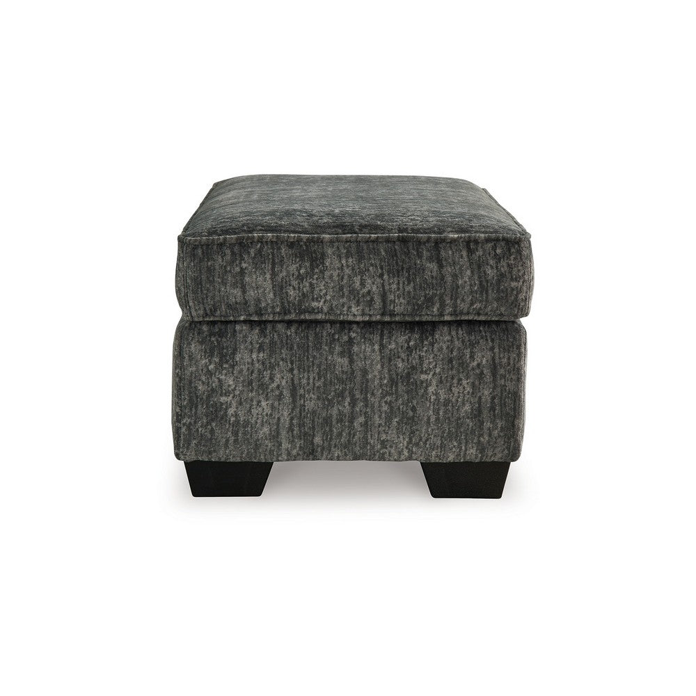 Layla Accent Ottoman, Contemporary Dark Gray Polyester, Black, 35 Inch -BM331871