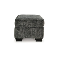 Layla Accent Ottoman, Contemporary Dark Gray Polyester, Black, 35 Inch -BM331871