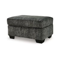 Layla Accent Ottoman, Contemporary Dark Gray Polyester, Black, 35 Inch -BM331871