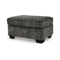 Layla Accent Ottoman, Contemporary Dark Gray Polyester, Black, 35 Inch -BM331871