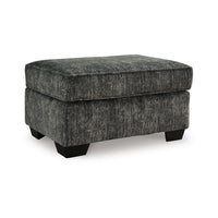 Layla Accent Ottoman, Contemporary Dark Gray Polyester, Black, 35 Inch -BM331871
