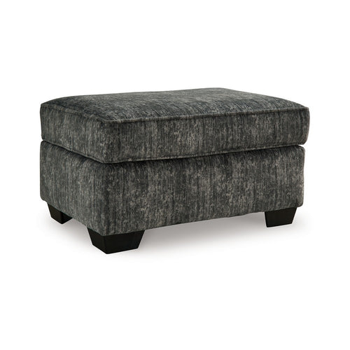 Layla Accent Ottoman, Contemporary Dark Gray Polyester, Black, 35 Inch -BM331871