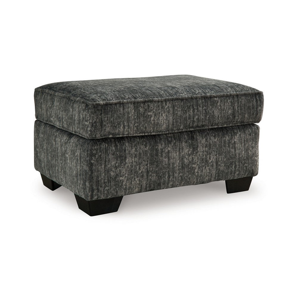 Layla Accent Ottoman, Contemporary Dark Gray Polyester, Black, 35 Inch -BM331871