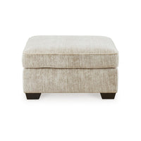 Layla Oversized Accent Ottoman, Parchment Polyester, 37 Inch Square -BM331875