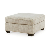 Layla Oversized Accent Ottoman, Parchment Polyester, 37 Inch Square -BM331875
