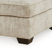 Layla Oversized Accent Ottoman, Parchment Polyester, 37 Inch Square -BM331875