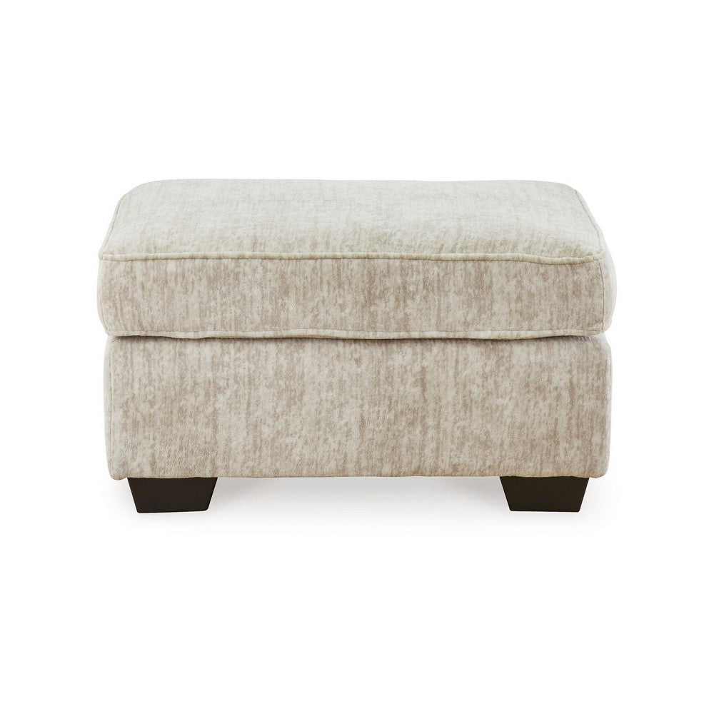 Layla Oversized Accent Ottoman, Parchment Polyester, Black, 35 Inch -BM331876