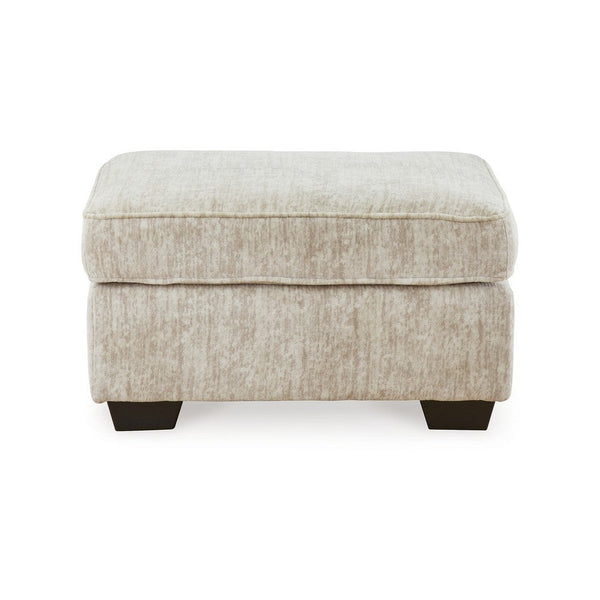 Layla Oversized Accent Ottoman, Parchment Polyester, Black, 35 Inch -BM331876