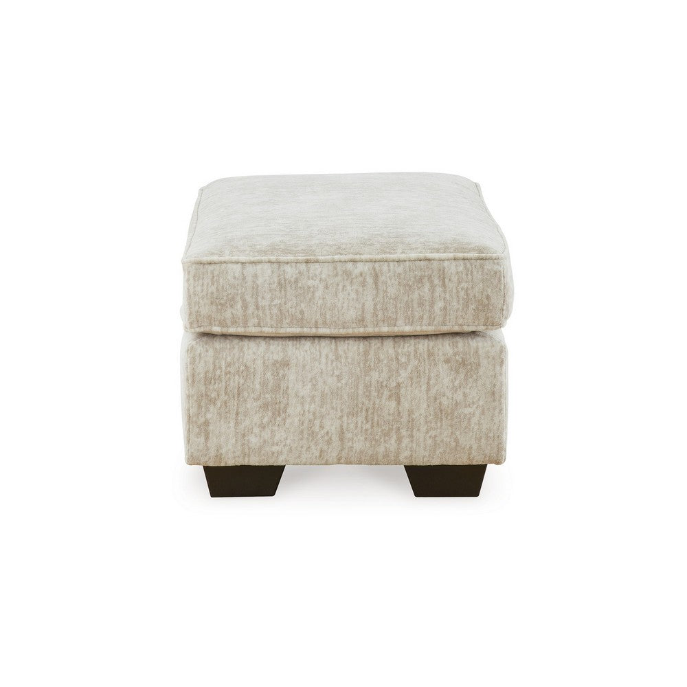 Layla Oversized Accent Ottoman, Parchment Polyester, Black, 35 Inch -BM331876