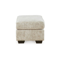 Layla Oversized Accent Ottoman, Parchment Polyester, Black, 35 Inch -BM331876